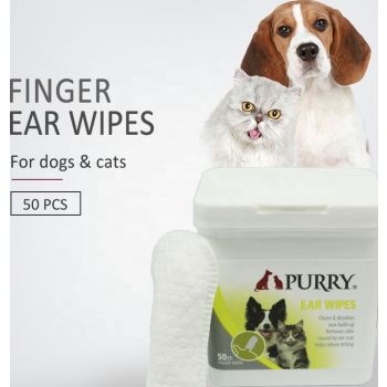  Purry Ear Finger Wipes For Dogs And Cats -50 pcs 