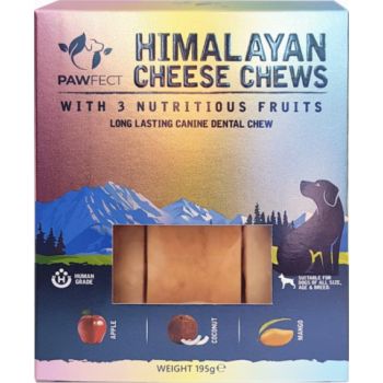  Pawfect Himalayan Cheese Dog Chew Bar With 3 Nutritious Fruits 195g (3x 65g) 