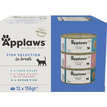  Applaws Fish Selection Multipack in Broth Cat Wet Food 12x156g 