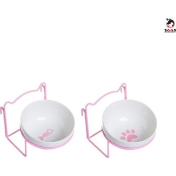  Ceramic Food Bowl With Hanger Pink 1PCS 