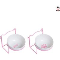 Ceramic Food Bowl With Hanger Pink 1PCS
