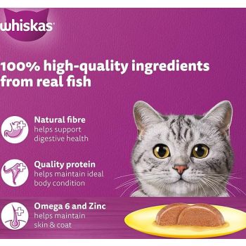  Whiskas Fishy Selection in  Jelly Wet Cat Food 10+2  Multipack - 12X80G 