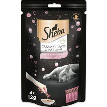  Sheba Melty Tuna & Salmon Creamy Cat Treats - FISH/4X12G 