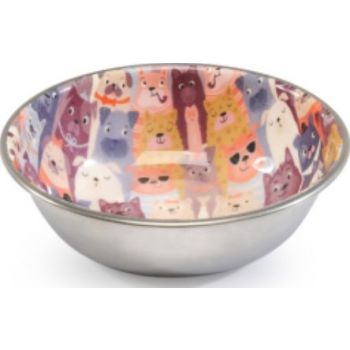  Camon Steel Bowl- Funny Dogs- 350Ml 