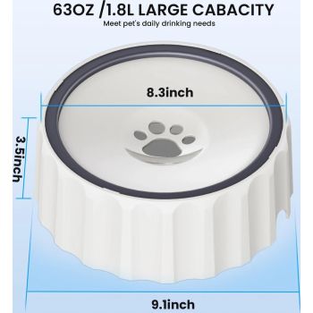  Pakeway No-Spill Pet Water Bowl -23*21*90Cm-White 