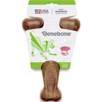  Benebone Wishbone Dog Chew Toy – Bacon Small 