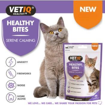  VetIQ Healthy Bites Serene Calming Cat Treats 65g 