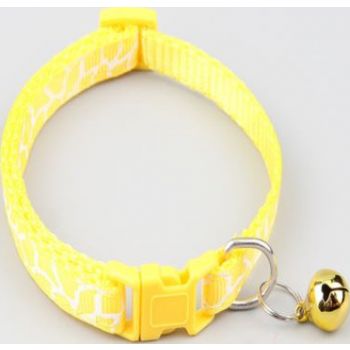  PETS CLUB ADJUSTABLE CAT COLLAR WITH BELL – YELLOW 