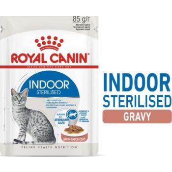  Royal Canine IndoorCat Wet Food Gravy  Pouches 85G 