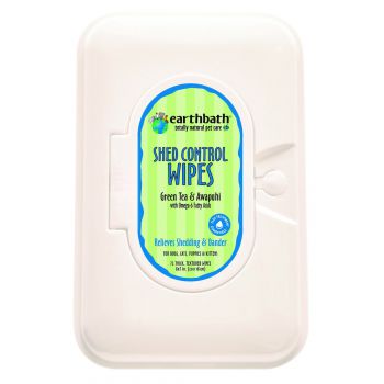  Earthbath® Shed Control Wipes, Green Tea & Awapuhi with Omega-6 Fatty Acids, 72 ct 