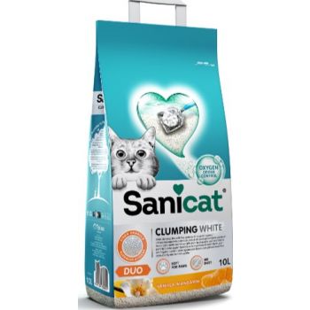  SANICAT CLUMPING WHITE DUO CAT LITTER  10 L 