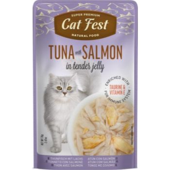  Cat Fest Tuna With Salmon In Tender Jelly For Cats 70g 