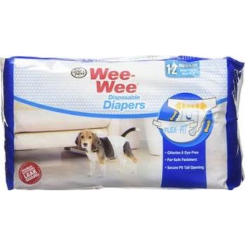  Four Paws Wee-Wee Disposable Diapers, 12 Pack Medium 