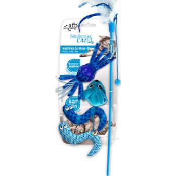  All For Paws Modern Cat Toys - Magic Wings Wand - Blue 