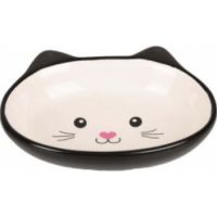 Flamingo Isa Ceramic Feeding and Drinking Cat Bowl Black