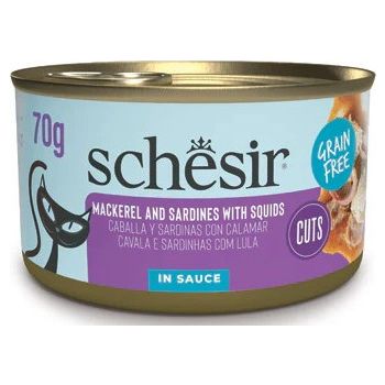  Schesir Grill Wholefood Cat Can Mackerel And Sardines With Squid 70g 