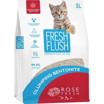  Fresh Flush 5LT Rose Scented Cat Litter 