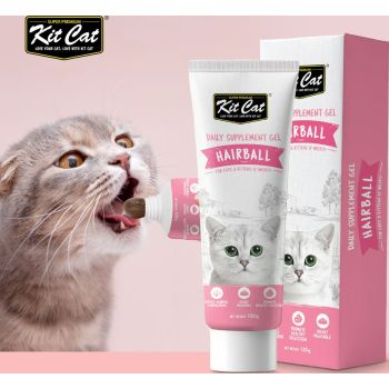  Kit Cat Daily Nutritional Supplement Gel For Cats & Kittens – Hairball (120g) 