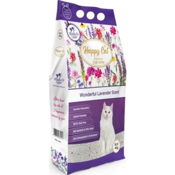  Happy Cat Bentonite Dust Free Clumping Cat Litter - Wonderful Lavender Scent - 5L 