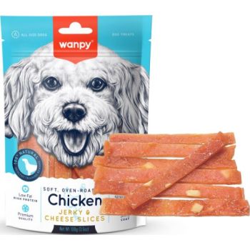  Wanpy Dog Treats  Chicken Jerky & Cheese Slices 100g 