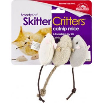  SmartyKat® Skitter Critters™ Mice, Set Of 3 Catnip Cat Toys 