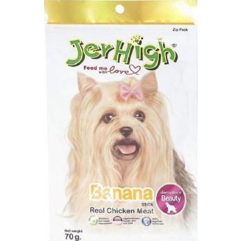  Jerhigh Banana Real Chicken Meat Dog Treats - 70g 