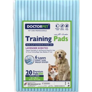  Doctor Pet TRAINING PADS 60x90cm 55g with stick on Lavender 20counts 