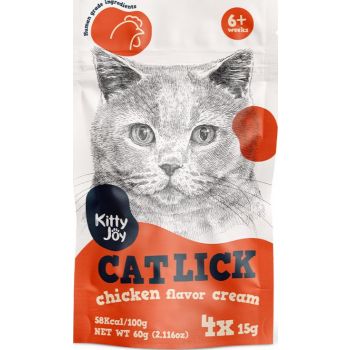  Kitty Joy Cat Lick Chicken Flavor Cream Cat Treats (4x15g) 60g 