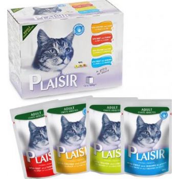  Plaisir Cats Chunks In Gravy Multi Pack 12 PCS OF 100G 