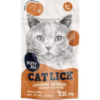  Kitty Joy Cat Lick Chicken + Salmon Flavor Cream Cat Treats (4x15g) 60g 