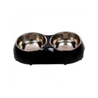Nutrapet Melamine Double Diner Red S 26.5 X 15 X 5.5 Cms 320 ML