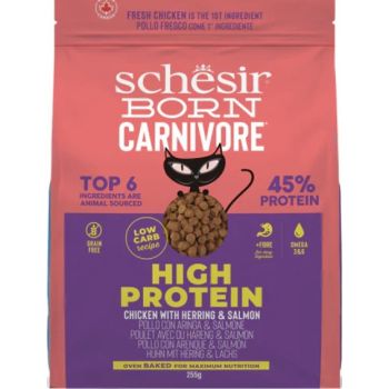  Schesir Born Carnivore Grain Free Oven Baked Dry Food [High-Protein] For Cat - Chicken & Herring 255g 
