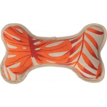  Freedog Durable Plush Bone Shaped Dog Toys - Orange 25cm 