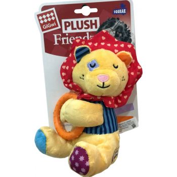  Gigwi Dog Toys Lion Plush Friendz with Squeaker & TPR Ring 