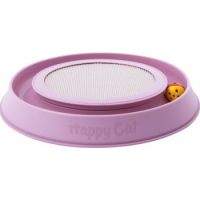 Georplast Happy Cat Cardboard Scratcher + Toy Pink