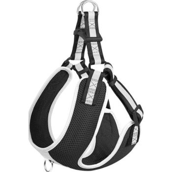  Fida Step-in Dog Harness – Reflective M Black Girth 23in – 27in (58.4cm – 68.6cm) 