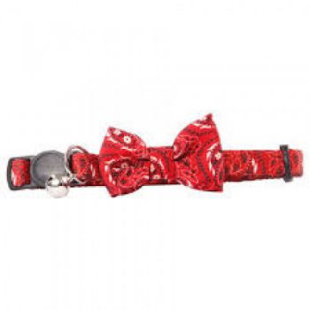  PAWISE CAT COLLAR W/BOWKNOT—RED:28021 