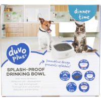 Duvo+ Splash-proof Drinking Bowl Square 1500ml - 21x20x8,5cm White/Grey