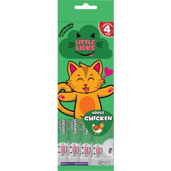  Smudges Little Licks Chicken Creamy Bisque Treats for Adult Cat 4 x 15g 