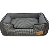 Lounge Bed Houndstooth Black/Grey Small