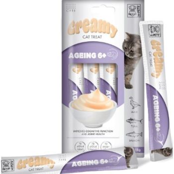  M-PETS Creamy with Functions – Cat treat – Ageing 6+ – Duck & Tuna & Salmon 4x15g (60g) 