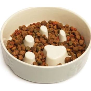  Scruffs Icon Slow Feeder Cream Pet Bowl 20cm 