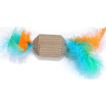  All For Paws Hexagonal Craft Scratcher With Feathers Interactive Cat Toys 