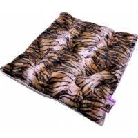 Coco Kindi Cushion With Bone Beige Tiger Stripe Fur Bed