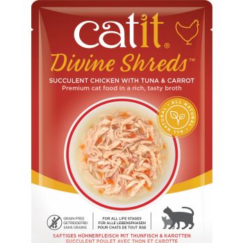  Catit Cat Wet Food Divine  Shreds  Chicken With Tuna & Carrot 75g 