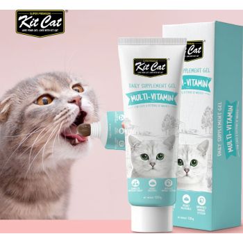  Kit Cat Daily Nutritional Supplement Gel For Cats & Kittens – Multi-Vitamin (120g) 