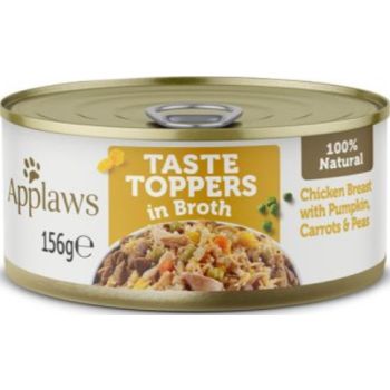  Applaws Topper in Broth Chicken Breast with Pumpkin  Carrots And peas Tin 156G 