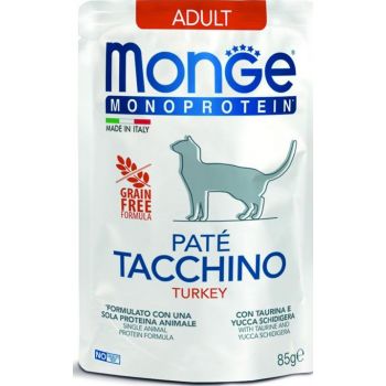  Monge Monoprotein Cat Wet Food Adult Turkey Grain Free 85g 