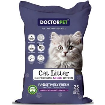  Doctor Pet Super Clumping Micro Bentonite Cat Litter - Lavender Scented - 25L 