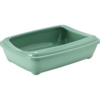 Moderna Arist-O-Tray-Cat Litter Tray 43 x 30.9 x 12.3 cm (With Rim)-Green
